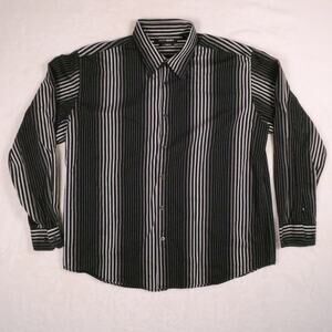 John Henry City Dressing Men's Size XL Cotton Striped Button Down Shirt 90s